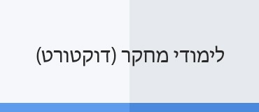לימודי מחקר (דוקטורט)